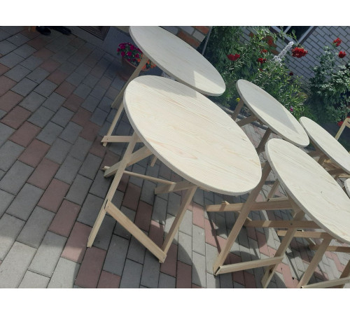 Wooden furniture, round folding tables