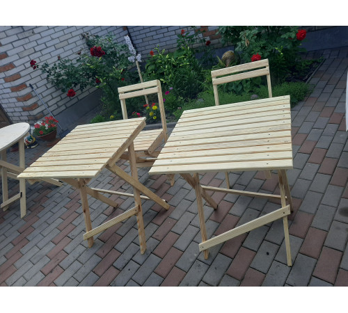 Garden folding set for cafes, home, and street (set of square table and two chairs)