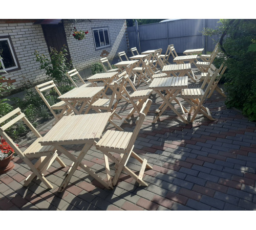 Garden folding set for cafes, home, and street (set of square table and two chairs)