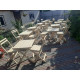 Garden folding set for cafes, home, and street (set of square table and two chairs)