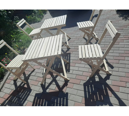 Garden folding set for cafes, home, and street (set of square table and two chairs)