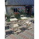 Garden folding set for cafes, home, and street (set of square table and two chairs)