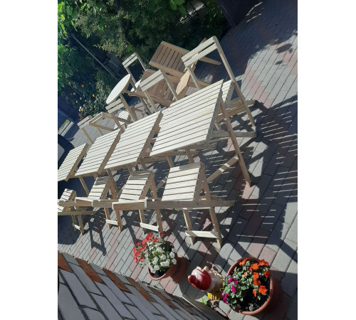 Garden folding set for cafes, home, and street (set of square table and two chairs)