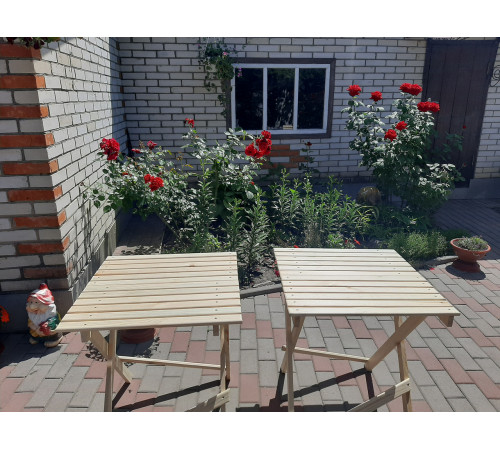 Wooden square folding table
