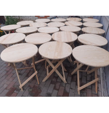 Zestaw mebli składanych z drewna: stół i 2 krzesła