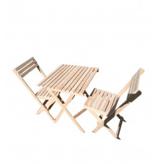 Zestaw mebli drewnianych: stół kwadratowy 60*60 + 2 krzesła do kawiarni, baru, sklepu kawowego