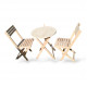 A set of wooden folding furniture (table and 2 chairs)