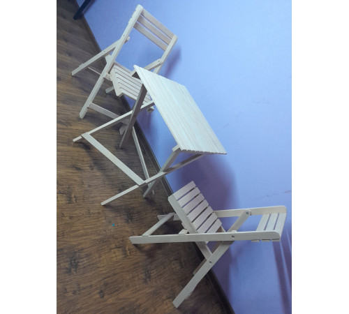 Zestaw składany do ogrodu, kawiarni, domu i na ulicę (zestaw kwadratowego stołu i dwóch krzeseł)