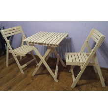 Zestaw składany do ogrodu, kawiarni, domu i na ulicę (zestaw kwadratowego stołu i dwóch krzeseł)