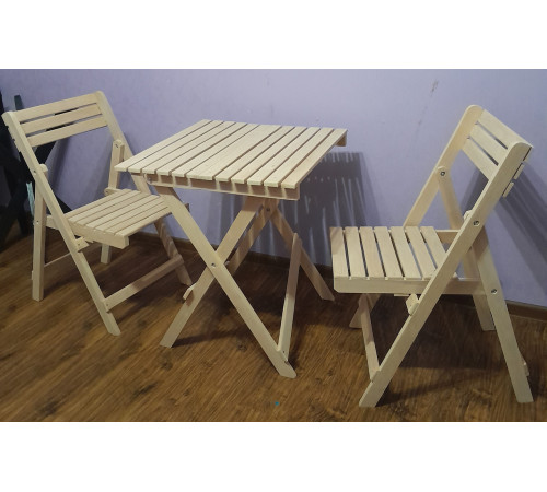 Zestaw składany do ogrodu, kawiarni, domu i na ulicę (zestaw kwadratowego stołu i dwóch krzeseł)