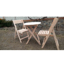 Набір дерев'яної розкладної меблів (стіл +2 стільці)