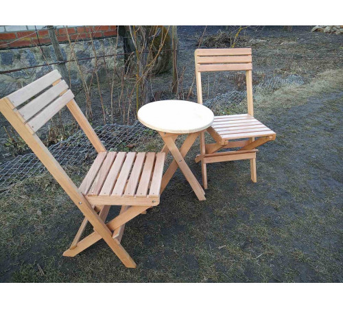 Набір дерев'яної розкладної меблів (стіл +2 стільці)