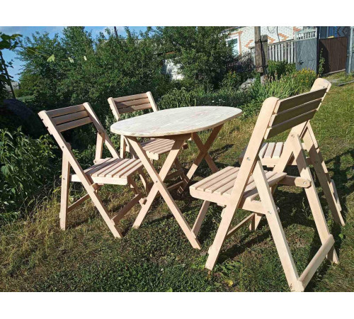 Стілець складний дерев'яний зі спинкою 36*35*85