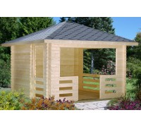 Holzpavillon aus Profilholz, 3,5 x 3,5 m. Preis vom Hersteller.