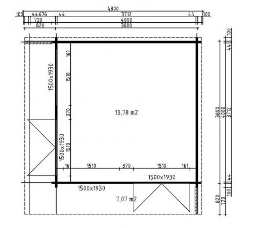 Беседка из термомомомодифицированного бруса 23 м2 от производителя Thermo Outdoor Gazebo 080