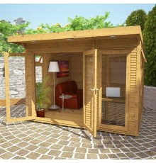 Садова дерев'яна альтанка 3,1х3,1 закрита річна від виробника Wood Gazebo 010