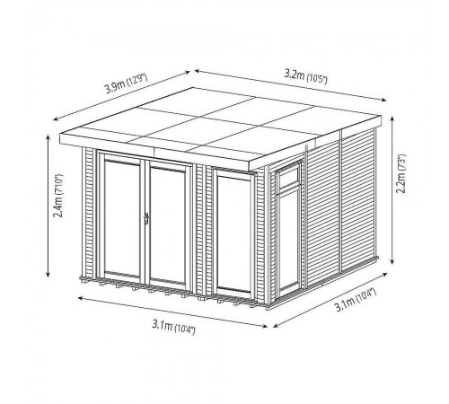 Садовая деревянная беседка 3,1х3,1 закрытая от производителя Wood Gazebo 010