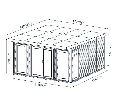 Закрытая беседка деревянная 4х4 сборная дачная от производителя Wood Gazebo 015