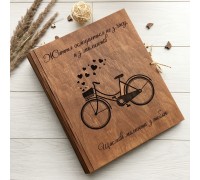 Деревянная книга для пожеланий и фото с оригинальным дизайном