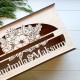 Свадебная деревянная коробка для денег с именами молодоженов.