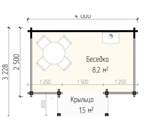 Беседка из профилированного бруса 4х3.2 цена от производителя.