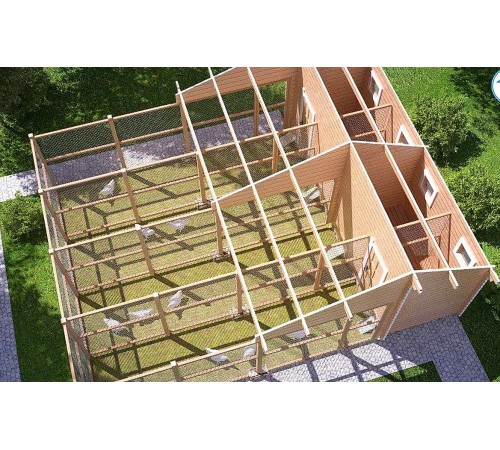 Деревянный курятник из бруса 6х7.9