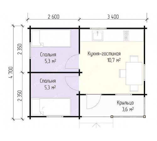 Модульный садовый домик 6,0x4,7м Gartenhäuser-04