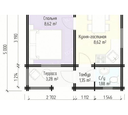 Модульный садовый домик 5,0x6,0м Gartenhäuser-15