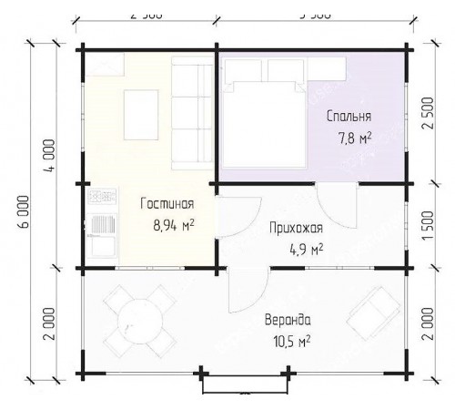 Модульный садовый домик 6,0x6,0м Gartenhäuser-17 Модульный садовый домик 6,0x6,0м Gartenhäuser-17
