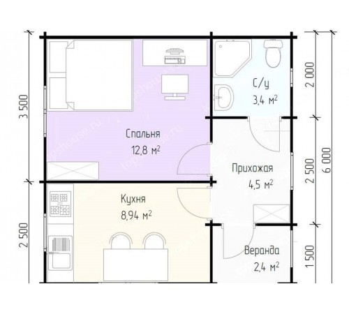 Модульний садовий будиночок 6,0x6,0м Gartenhäuser-18 Модульний садовий будиночок 6,0x6,0м Gartenhäuser-18