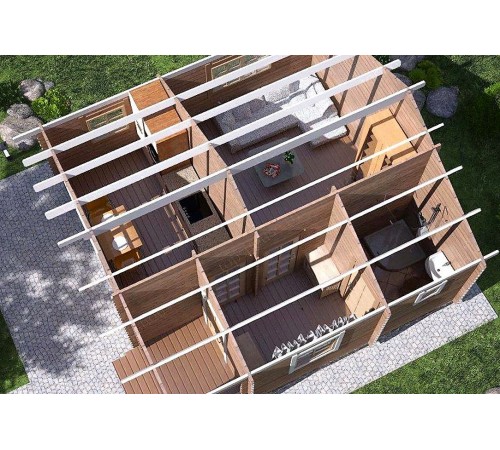 Модульний садовий будиночок 6,0x6,0м Gartenhäuser-18 Модульний садовий будиночок 6,0x6,0м Gartenhäuser-18
