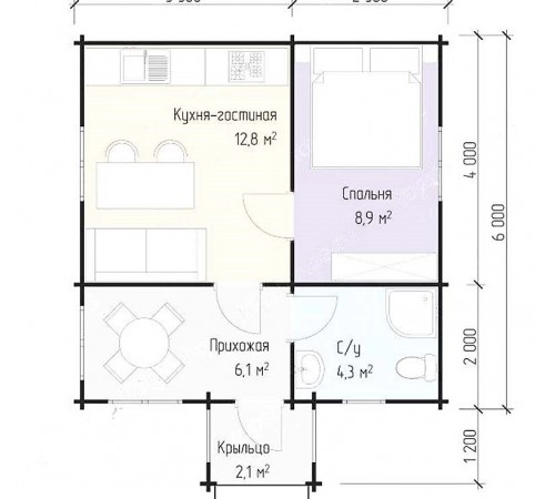 Модульный садовый домик 6,0x7,2м Gartenhäuser-21