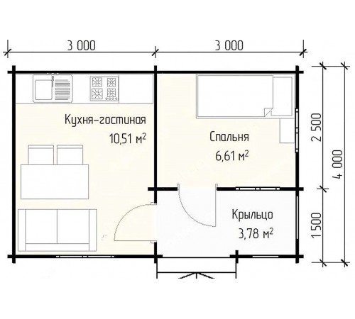 Модульний садовий будиночок 6,0x4,0м Gartenhäuser-40