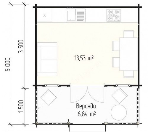 Модульный садовый домик 4,5x5,0м Gartenhäuser-43