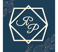 Wedding wooden monogram with initials.