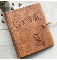 Деревянный альбом для фото и записей «Love is»