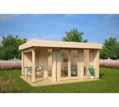 Беседка из термомодифицированного бруса 19 м2 от производителя Thermo Outdoor Gazebo 002.