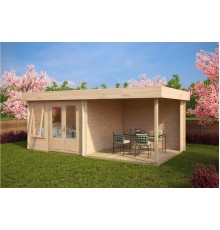 Беседка из термомодифицированного бруса 18 м2 от производителя Thermo Outdoor Gazebo 003.