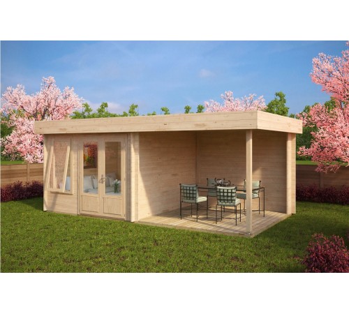 Беседка из термомодифицированного бруса 18 м2 от производителя Thermo Outdoor Gazebo 003.