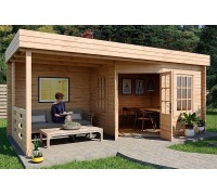 Thermo Outdoor Gazebo 004, altana o powierzchni 18 m2 wykonana z drewna modyfikowanego termicznie.