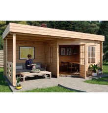 Беседка из термомодифицированного бруса 18 м2 от производителя Thermo Outdoor Gazebo 004