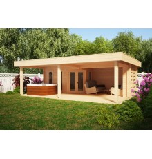 Альтанка із термомодифікованого бруса 48 м2 від виробника Thermo Outdoor Gazebo 005