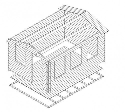 Беседка из термомодифицированного бруса 14 м2 от производителя Thermo Outdoor Gazebo 007.