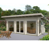 Thermo Outdoor Gazebo 011, ein 23 m2 großer Pavillon aus thermisch behandeltem Holz.