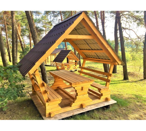 Беседка из термомодифицированного бруса 15 м2 от производителя Thermo Outdoor Gazebo 012.