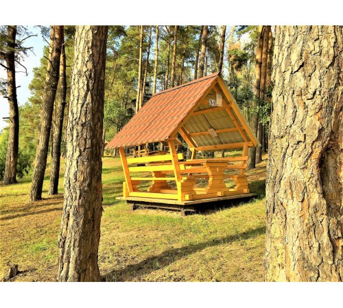 Беседка из термомодифицированного бруса 15 м2 от производителя Thermo Outdoor Gazebo 012.