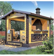 Альтанка із термомодифікованого бруса 10 м2 від виробника Thermo Outdoor Gazebo 013