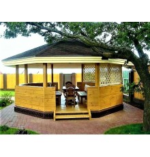 Беседка из термомодифицированного бруса 36 м2 от производителя Thermo Outdoor Gazebo 014