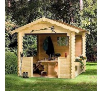 Thermo Outdoor Gazebo 0515, a 9 m2 gazebo made from thermally modified timber.