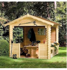 Беседка из термомодифицированного бруса 9 м2 от производителя Thermo Outdoor Gazebo 0515.